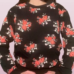 Floral Lightweight Pullover Sweatshirt